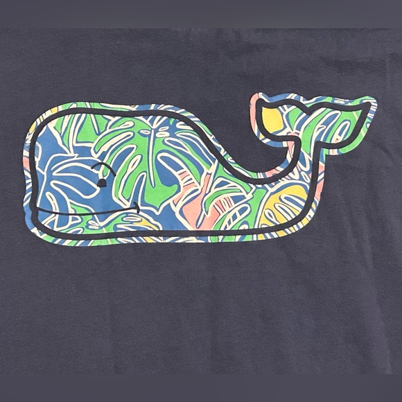 Vineyard Vines Navy Blue Whale Long Sleeve Shirt- Size S - Picture 3 of 7